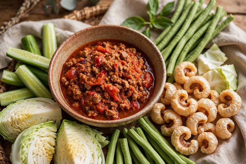 Photo of Nam Prik Ong, a snack recipe from FluentFuel