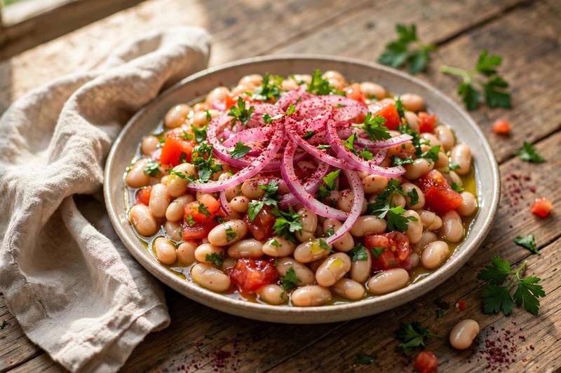 Photo of Piyaz (White Bean Salad), a lunch recipe from FluentFuel