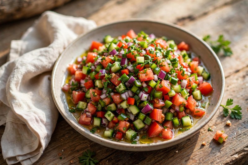 Photo of Shepherd’s Salad (Coban Salatasi), a lunch recipe from FluentFuel