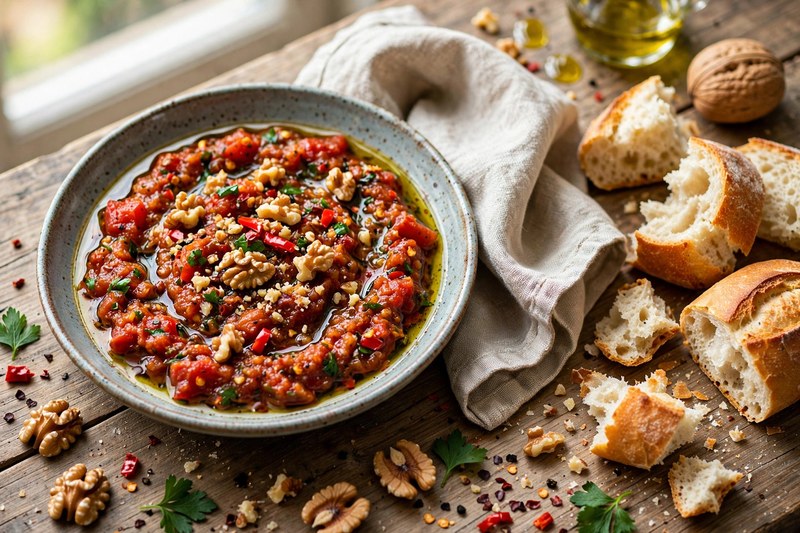 Photo of Acili Ezme (Spicy Tomato-Walnut Dip), a snack recipe from FluentFuel