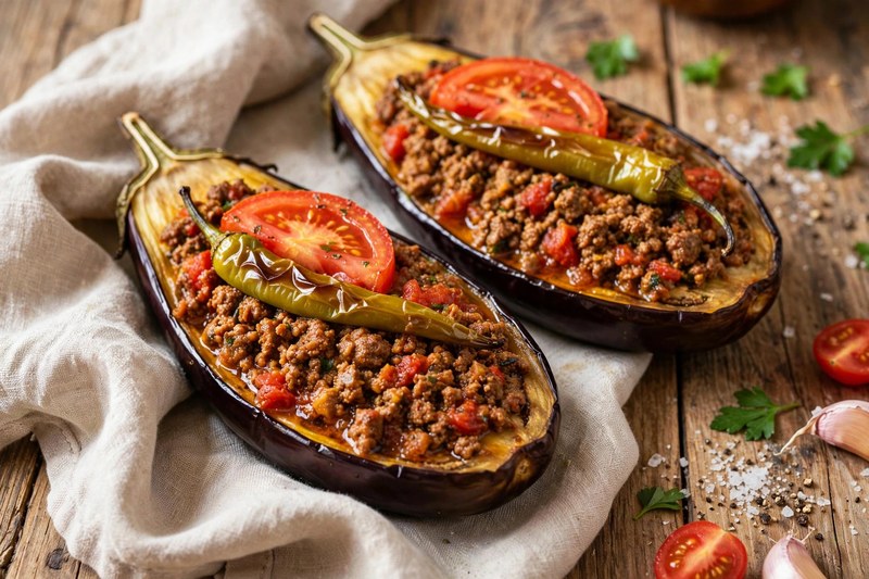 Photo of Karniyarik (Stuffed Eggplant), a dinner recipe from FluentFuel