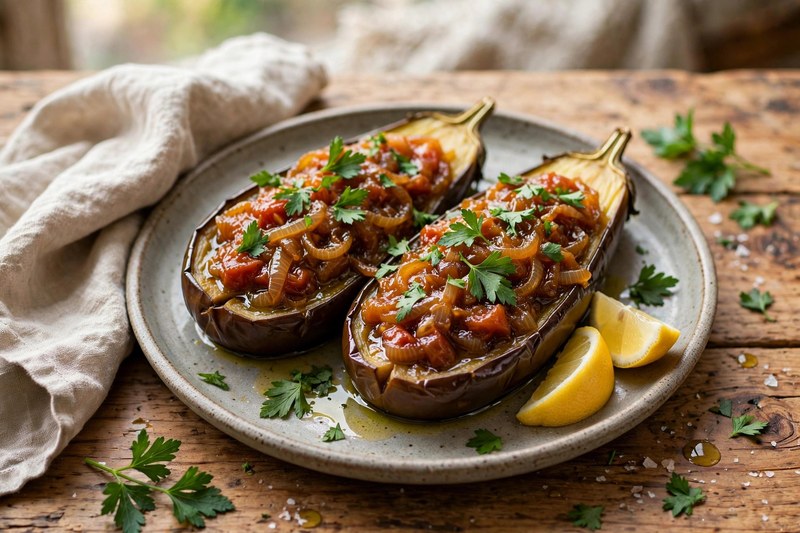 Photo of Imambayildi (Olive-Oil Braised Eggplant), a dinner recipe from FluentFuel