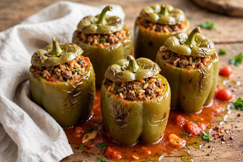 Photo of Biber Dolma (Stuffed Peppers), a dinner recipe from FluentFuel
