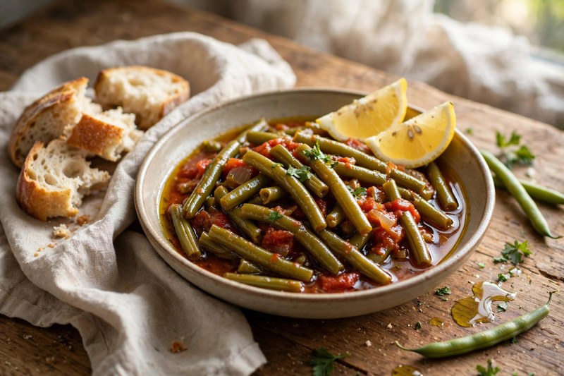 Photo of Zeytinyagli Fasulye (Olive-Oil Green Beans), a lunch recipe from FluentFuel