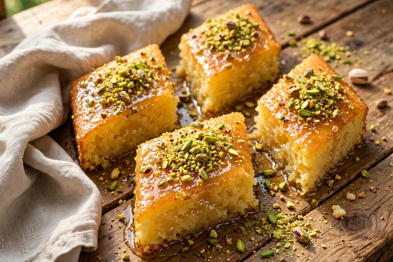 Photo of Revani (Semolina Syrup Cake), a snack recipe from FluentFuel