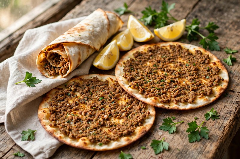 Photo of Lahmacun (Turkish Flatbread Pizza), a lunch recipe from FluentFuel