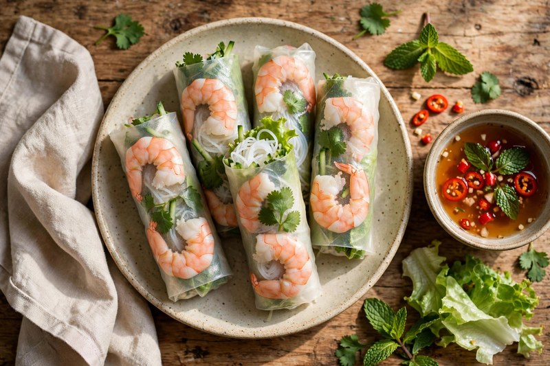 Photo of Goi Cuon Tom Thit, a lunch recipe from FluentFuel